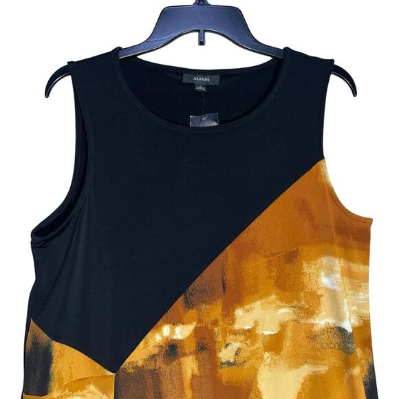 Alfani Sleeveless Tunic Top Colorblock Asymmetric - Picture 2 of 8